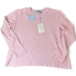 Hill House The Ivy Sleep Long Sleeve Sleep Tee Bubblegum‎ Gingham Small